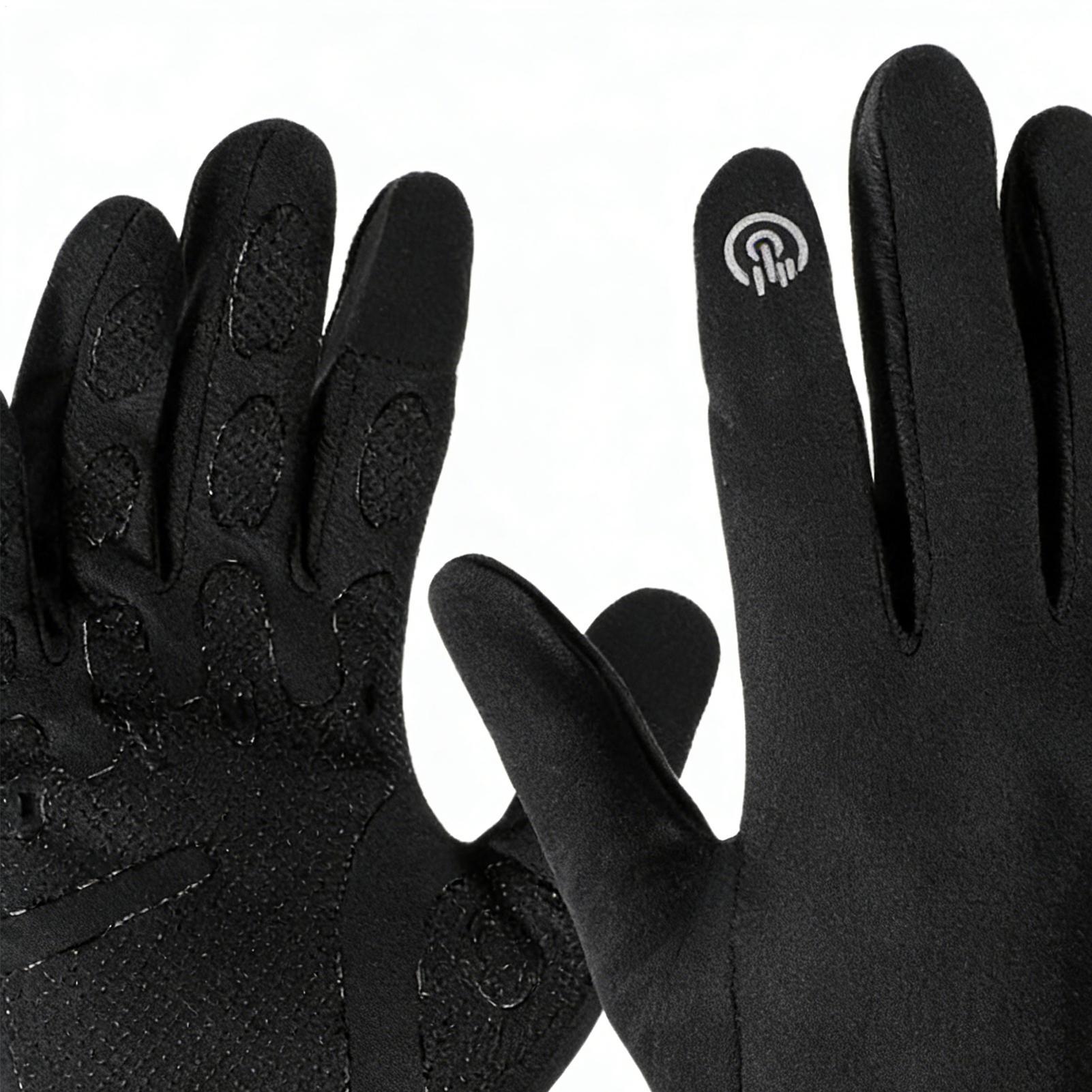 Running Gear In Snow - قفازات ركوب الدراجات الدافئة كاملة الأصابع